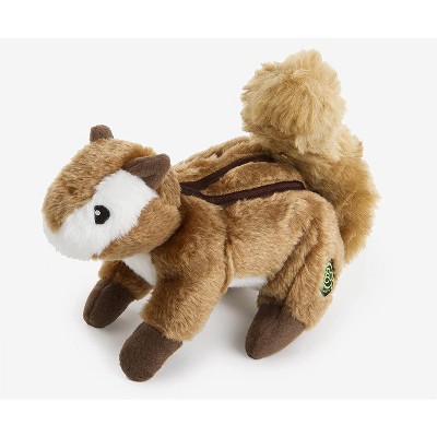 goDog Wildlife Chipmunk Squeaky Plush Dog Toy, Chew Guard Technology - Brown, Large