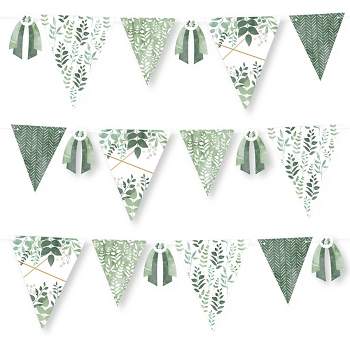 Big Dot of Happiness Boho Botanical - DIY Greenery Party Pennant Garland Decoration - Triangle Banner - 30 Pieces