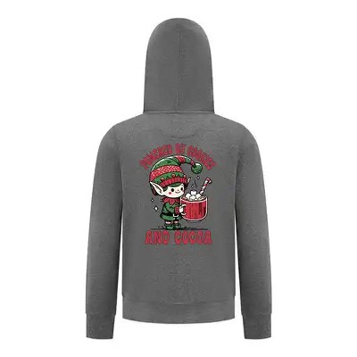 Everyday Kids Christmas Collection Powered by Cookies and Cocoa Zip Up Hoodie – Holiday Sweatshirt - Charcoal Gray