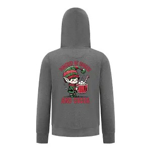Everyday Kids Christmas Collection Powered by Cookies and Cocoa Zip Up Hoodie – Holiday Sweatshirt - Charcoal Gray - 1 of 1
