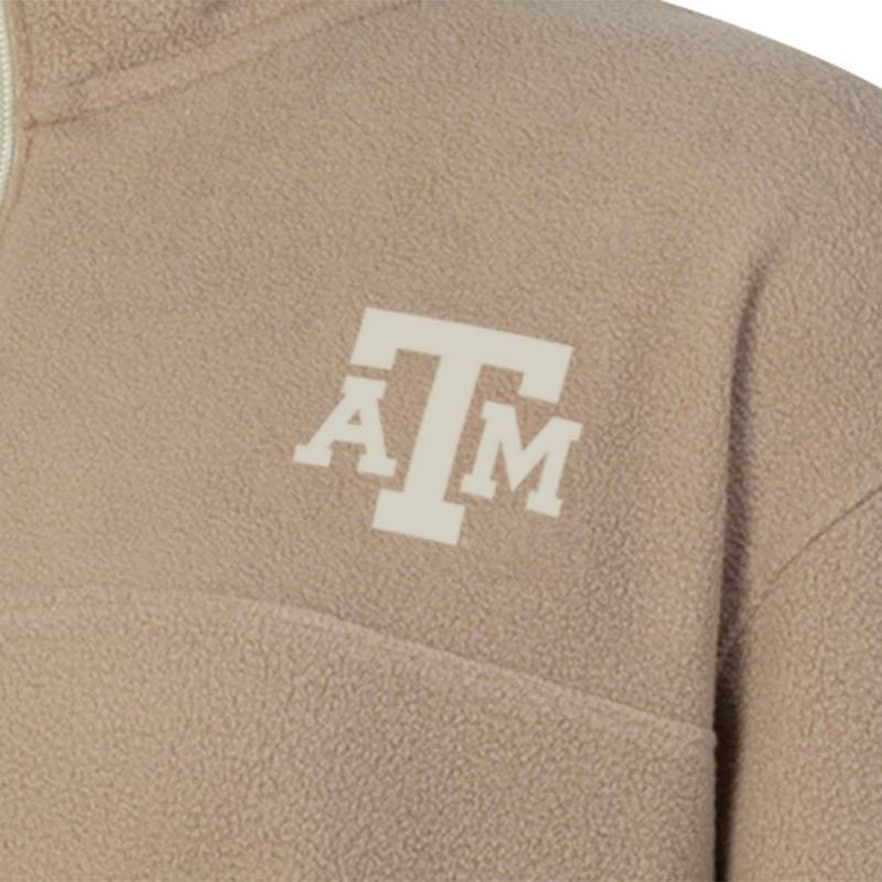 NCAA Texas A&#38;M Aggies Women&#39;s 1/4 Zip Sand Fleece Sweatshirt, 3 of 4