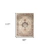 Ivory Navy and Orange Medallion Power Loom Area Rug - 3 of 4