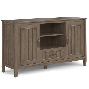53" Solid Wood Wide Tall TV Media Stand with Handcrafted Finish, Cord Management, and Adjustable Shelve for Living Room and Bedroom - 1 of 4