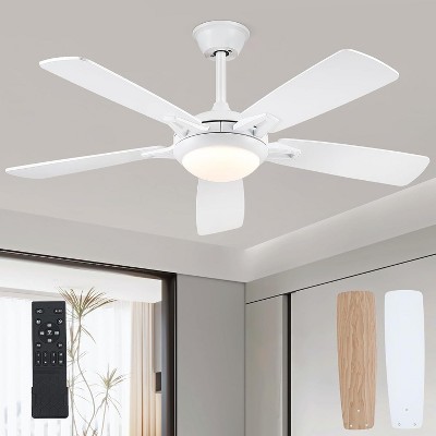 52 Inch Down Rod Ceiling Fan with Light,Dual side Blades