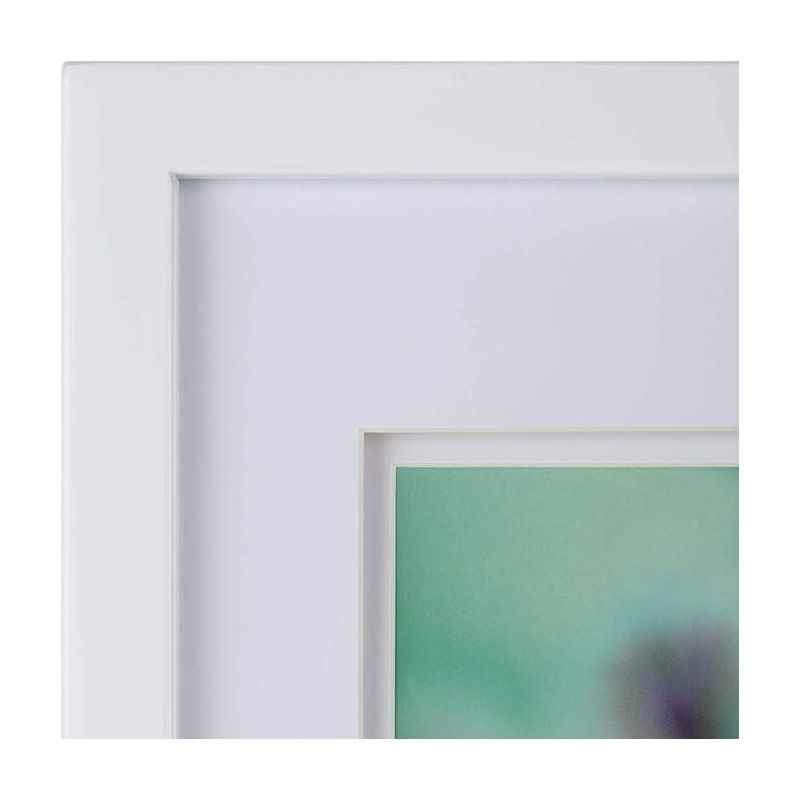 Gallery Solutions 14&#34;x18&#34; White Wood Wall Frame with Double White Mat 11&#34;x14&#34; Image, 3 of 5