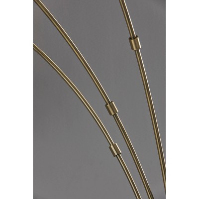 Mid-Century Modern 82" Black and Brass Arc Lamp with Multi-Head Design