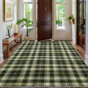 Nasitip Washable Rug -Modern Plaid Area Rug Non Slip Soft Rugs for Bedroom Home Office Dining Room - 1 of 4