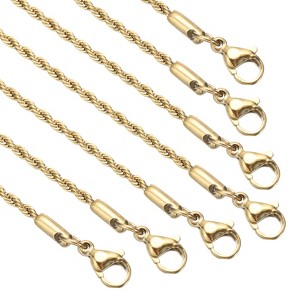 Unique Bargains Thin  Stainless Steel Charm Snake Chain Necklaces 10 Pcs - 1 of 4