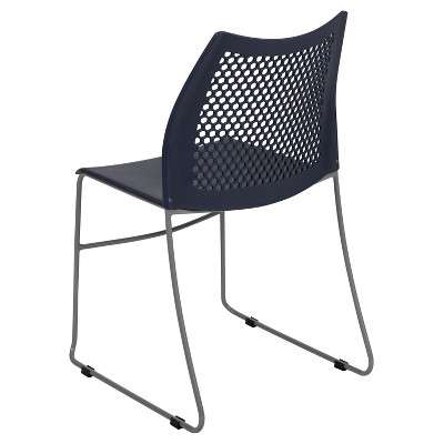 Hercules 661 lb. Modern Gray Stack Chair with Air-Vent Back
