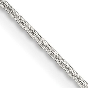 Black Bow Jewelry 1.25mm Sterling Silver Diamond Cut Solid Round Spiga Chain Necklace - 1 of 4