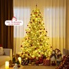 Tangkula 7.5 FT Pre-lit Artificial Christmas Tree Hinged w/Quick Power Connector, 1086 Branch Tips 530 Multi-Color & Warm White LED Lights 9 Modes - 2 of 4