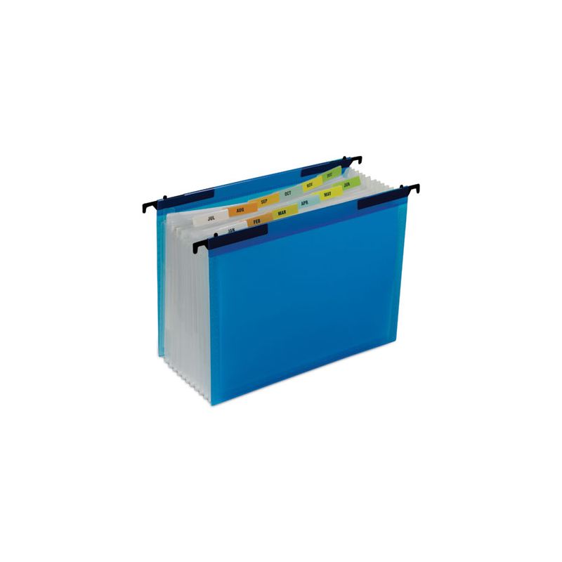 C-Line Expanding File with Hang Tabs, Pre-Printed Index-Tab Inserts, 12 Sections, 1" Capacity, Letter Size, 1/6-Cut Tabs, Blue, 3 of 8