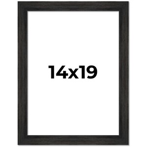 PosterPalooza | 14x19 Wide Barnwood Picture Frame, UV Acrylic, 6 Finishes - Grey, Brown, White, and Black - 1 of 4
