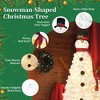 Pre-Lit Snowman Shaped Christmas Tree - Flocked Artificial Snowy Tree with Lights, Plaid Scarf, and Foldable Metal Base for Holiday Decor - 4 of 4