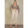 Slickblue Plus Size Ribbed Wrap Front Long Sleeve Top, Stretch Fit, Casual Style, Multiple Color Options, Size 1XL-3XL - 4 of 4