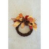 Wreath 5"H, Fall Faux Dried Magnolia Leaves and Pine Cones , Multi-Color Autumn Decor (Pack of 2) By Kalalou - 4 of 4