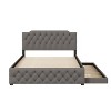 KTMBDW Queen Size Bed Frame Platform Bed with Fabric Upholstered Headboard and 2 sets of USB Ports on each side, No Box Spring Needed - 4 of 4