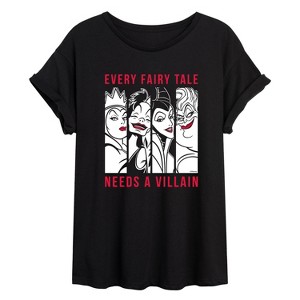 Women's - Disney Villains - Every Fairy Tale Needs A Villian Oversized Graphic T-Shirt - 1 of 4