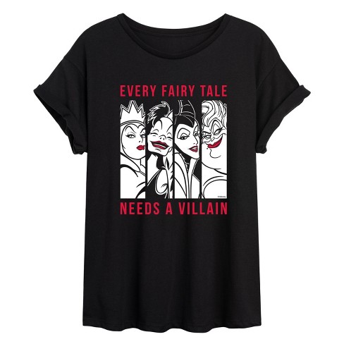 Women's - Disney Villains - Every Fairy Tale Needs A Villian Oversized Graphic T-Shirt - image 1 of 4