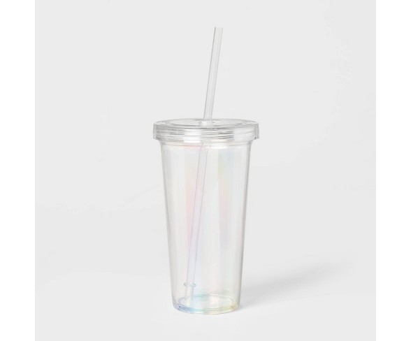 23oz Plastic Iridescent Tumbler with Lid and Straw - Sun Squad&#153;