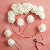 Bright Creations 60-Pack 3-Inch Artificial Rose Flowers Heads with Stems, Fake Flower Heads, Cream - 3 of 4