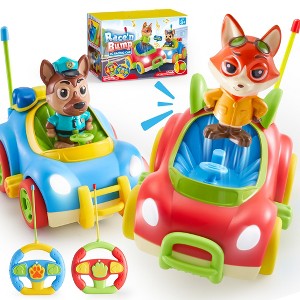 Joyfy Cartoon Remote Control Car - 2 Pack Race Car Toddler Toys - RC Cars for Kids,Christmas Birthday Gifts for Boys Girls 2 3 4 5 Years Old - 1 of 4