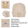 Pokemon Ribbed Knit, Embroidered Pikachu On Natural Cuff Beanie - 2 of 4