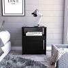 GlasFlength Nightstands Modern Nightstand Bedroom Nightstand Elegant Bedside Table with Drawer for Living Room, Black, 13.42"*19.88"*23.07" - 2 of 4