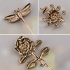 Anna-Kaci Vintage 3Pcs Long Stick Hat Pins Crystal Flower Butterfly and Pearl Details for Classic Hat Lapel and Scarf Accessorizing - 3pcs Butterfly - 4 of 4