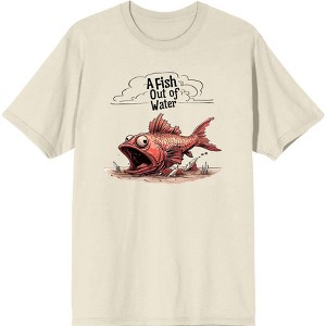 A Fish Out of Water Humor Adult Crew Neck Short Sleeve Tee - 1 of 2