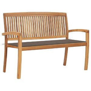 Garden Bench Teak Solid Teak wood 50.6 in Stackable - 1 of 4