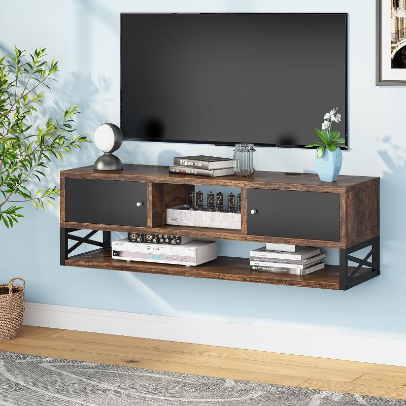 Tribesigns 40” Farmhouse Floating TV Stand, Wall Mounted Media Console, 5 of 7