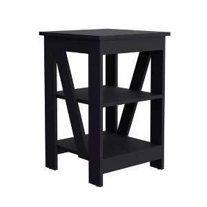 NicBex Occasional Table Classic Lattice Ends & Bottom Shelf, Affordable Side Table for Living Room - 1 of 4