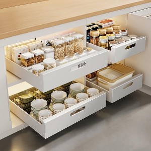 TROPOW Pull Out Cabinet Organizer, Pull Out Cabinet Organizer Fixed with Adhesive Film, Heavy Duty Slide Out Drawers for Kitchen - 1 of 4