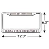Texas State University School Logo Full Size Standard License Plate Metal Frame - 4 of 4