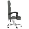 vidaXL Modern Comfort Reclining Office Chair, 100% Polyester Fabric, Dark Gray, Adjustable Backrest, Footrest Height, Metal, Plywood Frame - 4 of 4
