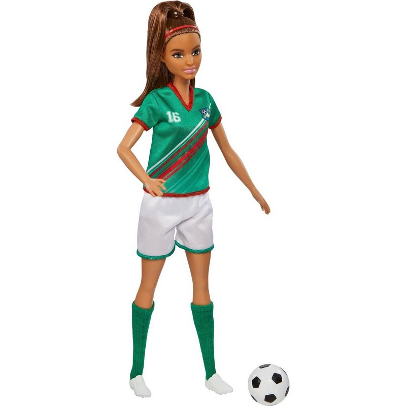 Barbie Soccer Doll - Green #16 Uniform, 5 of 7