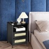 Decorative Storage Cabinets, Nightstand with Charging Station, Bedside Tables with Drawers & Shelf - 2 of 4