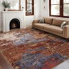 Abstract Non-Slip Runner Rug, Washable Low Pile Stain Resistant Carpet for Hallway, Bedroom & Laundry Room - 2 of 4