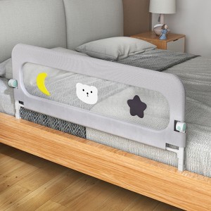 SUGIFT Baby Bed Rail for Toddlers Adjustable Height Foldable Safety Guard with Mesh Panel Fits Crib Twin Full Queen King Beds - 1 of 4
