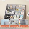 TopComfy Decorative Bookshelf Kids Bookshelf and Toy Storage 4 Tier Book Shelf with Bookcase Display Stand for Living Room, Gray, 37.2"*19.1"*5.12" - 4 of 4