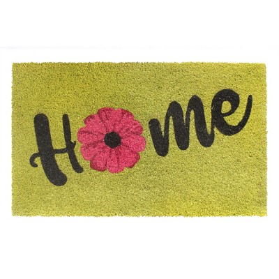 RugSmith Multi Machine Tufted Home Pink Flower Doormat