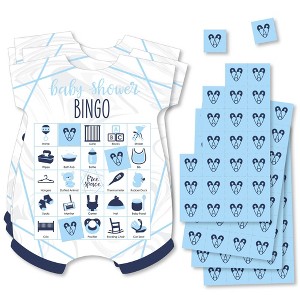 Big Dot of Happiness It’s Twin Boys - Picture Bingo Cards and Markers - Blue Twins Baby Shower Shaped Bingo Game - Set of 18 - 1 of 4