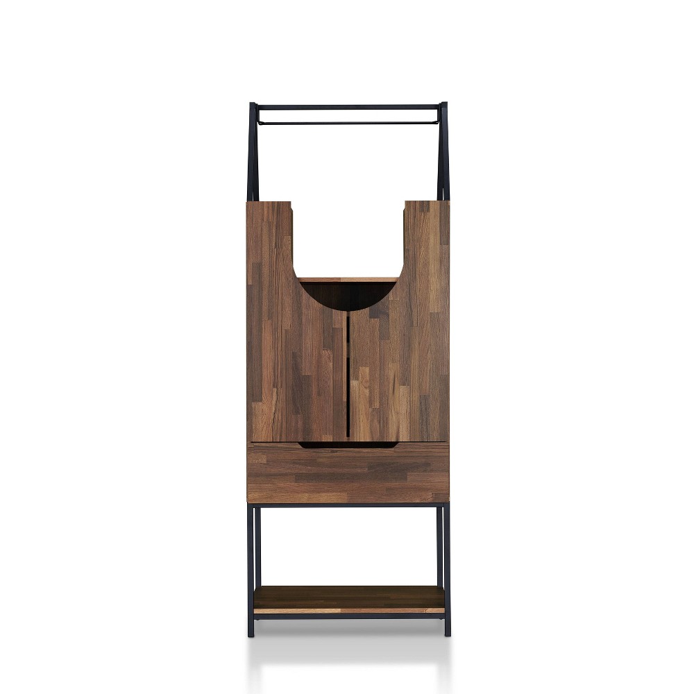 Photos - Display Cabinet / Bookcase 24/7 Shop At Home Meluse Multi Storage Wine Cabinet Light Hickory