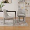 Set of 2 Dining Chairs Upholstered Dinner Chairs Armless Chairs Accent Chairs with Padded Seat & Curved Back, Chenille - Modernluxe - 4 of 4