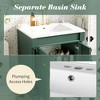 Vynxaria 24-Inch  Bathroom Vanity with Ceramic Sink Combo, Abundant Storage Cabinet - 2 Soft-close Doors and Double-tier Deep Drawer,Green - 4 of 4