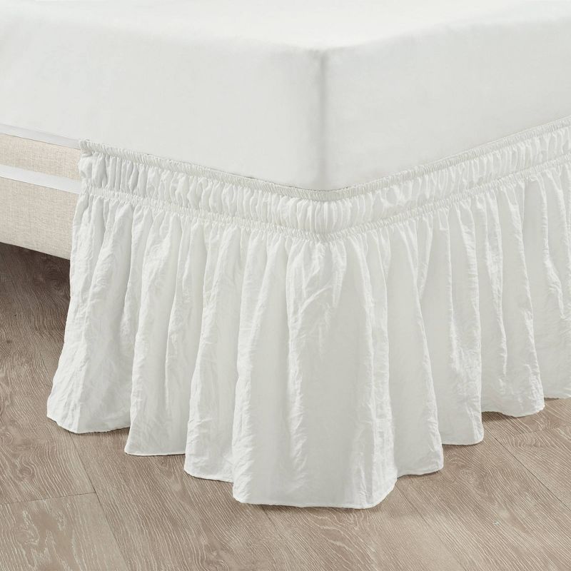 Ruched Ruffle Elastic Easy Wrap Around Bedskirt - Lush Décor, 1 of 8