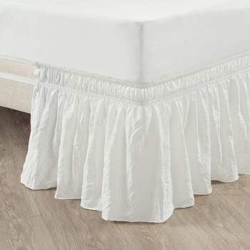 Ruched Ruffle Elastic Easy Wrap Around Bedskirt - Lush Décor