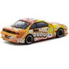 Nissan Silvia (S14) Vertex RHD "Hai Dudu - IMX Special Edition" Yellow & Orange with Graphics 1/64 Diecast Model by Tarmac Works - 3 of 4