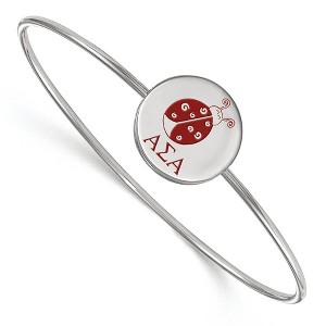 Black Bow Jewelry Sterling Silver Alpha Sigma Alpha Greek Life Bangle Bracelet 8 Inch - 1 of 3